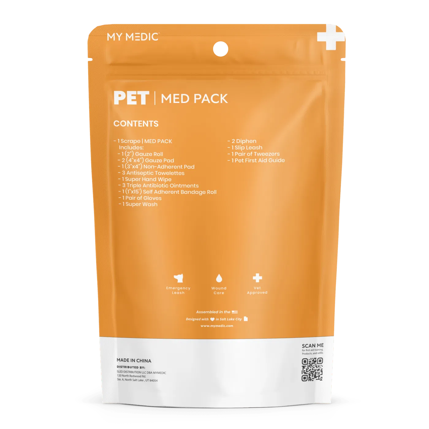Pet First Aid Med Pack – Vet Approved Travel Camping Safety Kit- My Medic