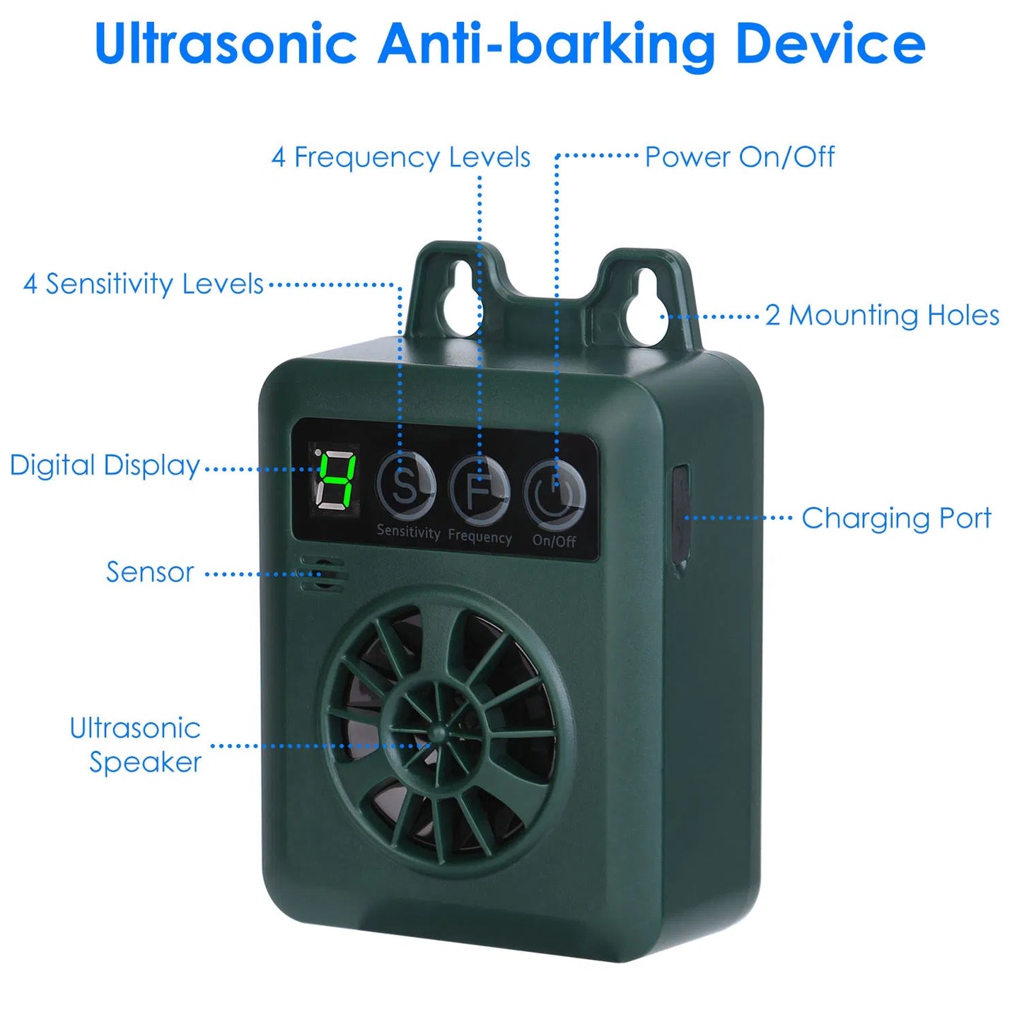 Ultrasonic Bark Control Device – Safe No-Collar Anti-Bark Training for Dogs