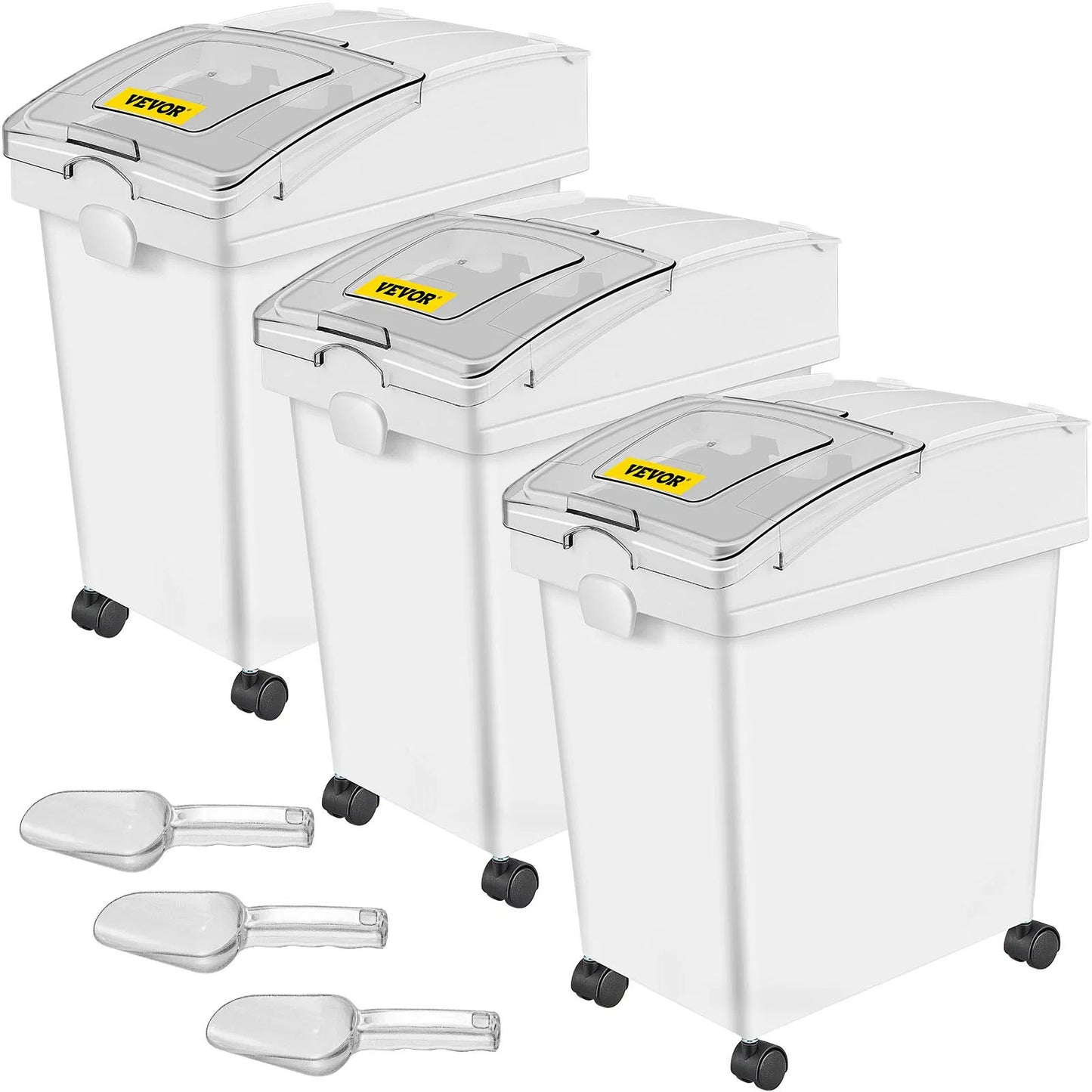 Keep Food Safe 20 L VEVOR Airtight Pet Food Dispenser Bin – BPA‑Free, Locking Lid, Rollers, Measuring Scoops