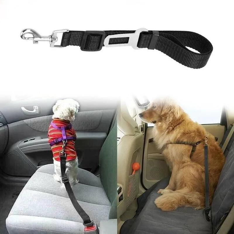 Adjustable Dog Car Seat Belt Tether –  Hands‑Free Safety Strap 2 pack