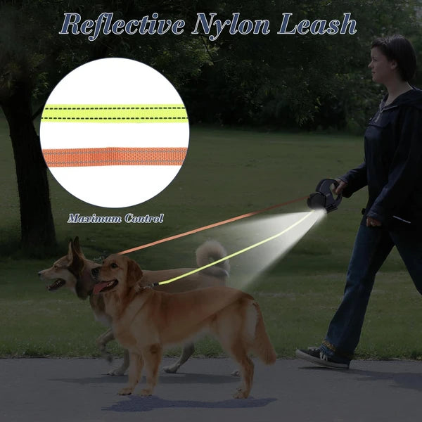 Safety First: Reflective Retractable Dog Leash for Secure Evening Walks