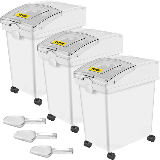 Keep Food Safe 20 L VEVOR Airtight Pet Food Dispenser Bin – BPA‑Free, Locking Lid, Rollers, Measuring Scoops
