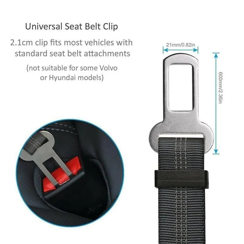 Adjustable Dog Car Seat Belt Tether –  Hands‑Free Safety Strap 2 pack
